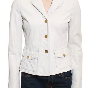 ✨ Tory Burch Genuine Leather Jacket – Size 0 (Fits XS) ✨